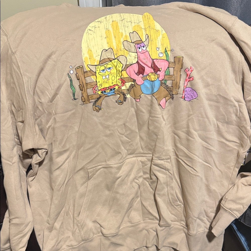 Nickelodeon Tan Crewneck with SpongeBob and Patrick